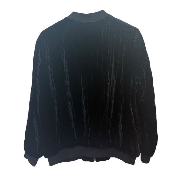 Johnny Was Silk Blend Velvet Quilted Bomber Jacket Size L - Picture 2 of 6